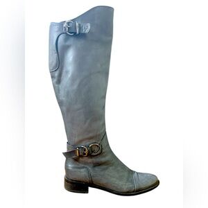 Arnold Churgin Italian made, 100% leather over the knee gray boots